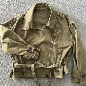 Blank NYC boxy moto belted army jacket